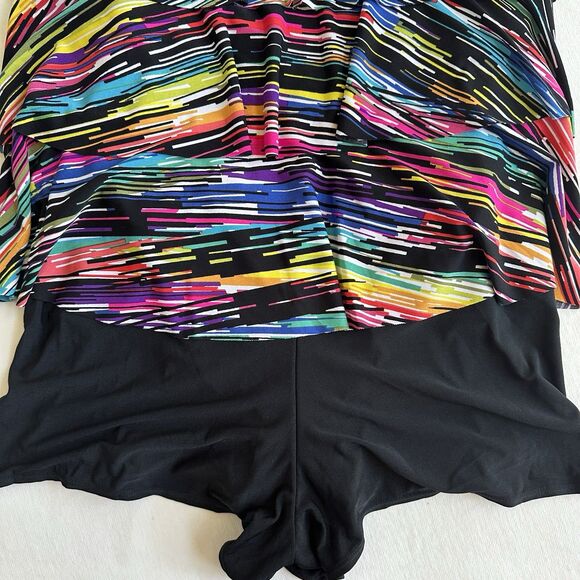 Longitude Great Lengths Womens 16 One Piece Swim Romper Dress Bathing Suit NEW - Picture 4 of 10